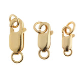 2Pcs 925 Sterling Metal Lobster Clasp Split Ring Jewelry Keychain DIY Gold