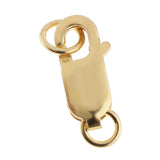 2Pcs 925 Sterling Metal Lobster Clasp Split Ring Jewelry Keychain DIY Gold