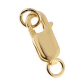 2Pcs 925 Sterling Metal Lobster Clasp Split Ring Jewelry Keychain DIY Gold