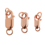 2Pcs 925 Sterling Lobster Clasp Split Ring Jewelry Keychain DIY Rose Gold