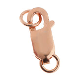 2Pcs 925 Sterling Lobster Clasp Split Ring Jewelry Keychain DIY Rose Gold