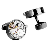 Maxbell Steampunk Mechanical Movement Watch Gear Men Shirt Cufflink Metallic Black - Aladdin Shoppers