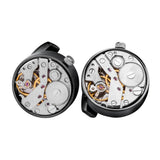 Maxbell Steampunk Mechanical Movement Watch Gear Men Shirt Cufflink Metallic Black - Aladdin Shoppers