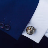 Maxbell Steampunk Mechanical Movement Watch Gear Men Shirt Cufflink Metallic Black - Aladdin Shoppers