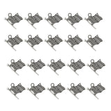 Maxbell 40 Pieces Silver Vintage USA American Flag Pendant Finding Bead Findings