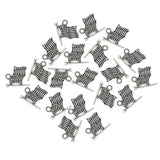 Maxbell 40 Pieces Silver Vintage USA American Flag Pendant Finding Bead Findings