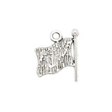 Maxbell 40 Pieces Silver Vintage USA American Flag Pendant Finding Bead Findings