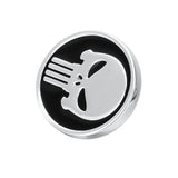 Maxbell Brass Plated Round Shape Punisher Symbol Brooch Comic Movie Theme Lapel Pin