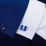 Maxbell Blue Cufflinks Cuff Links Tie Clips Necktie Wedding Men Boy Groomsman Gift