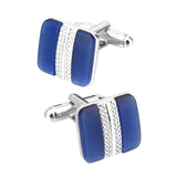 Maxbell Blue Cufflinks Cuff Links Tie Clips Necktie Wedding Men Boy Groomsman Gift
