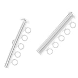9x925 Sterling Silver Multi Strand Slide Clasps Jewelry Connectors 5 Strand