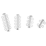 9x925 Sterling Silver Multi Strand Slide Clasps Jewelry Connectors 5 Strand