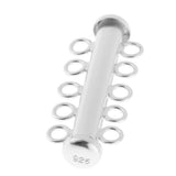 9x925 Sterling Silver Multi Strand Slide Clasps Jewelry Connectors 5 Strand