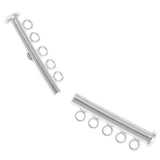 9x925 Sterling Silver Multi Strand Slide Clasps Jewelry Connectors 5 Strand