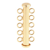 Maxbell 925 Sterling Silver Gold Plated Multi Strand Slide Clasp Findings 5 Strand