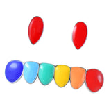 Maxbell 2 Sets Colorful Hip Hop Fang Teeth Grills Hollowen Clown Mouth Jewelry