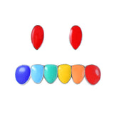 Maxbell 2 Sets Colorful Hip Hop Fang Teeth Grills Hollowen Clown Mouth Jewelry