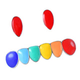 Maxbell 2 Sets Colorful Hip Hop Fang Teeth Grills Hollowen Clown Mouth Jewelry