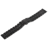 Stainless Steel Watch Band Butterfly Folding Clasp 24mm Black