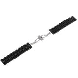 Stainless Steel Watch Band Butterfly Folding Clasp 24mm Black