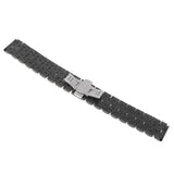 Stainless Steel Watch Band Butterfly Folding Clasp 24mm Black