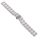 Maxbell 20mm Stainless Steel Ceramic Watch Band Universal Wristband White Silver