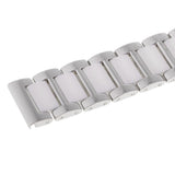 Maxbell 20mm Stainless Steel Ceramic Watch Band Universal Wristband White Silver