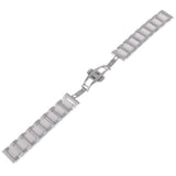 Maxbell 20mm Stainless Steel Ceramic Watch Band Universal Wristband White Silver