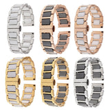 Maxbell 20mm Stainless Steel Ceramic Watch Band Universal Wristband White Silver