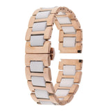 Stainless Steel Ceramic Links Watch Band Strap with Butterfly Buckle Clasp 1