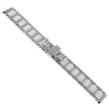 Stainless Steel Ceramic Links Watch Band Strap with Butterfly Buckle Clasp 1