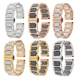 Stainless Steel Ceramic Links Watch Band Strap with Butterfly Buckle Clasp 1