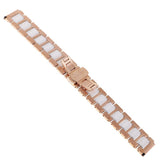 Stainless Steel Ceramic Links Watch Band Strap with Butterfly Buckle Clasp 1