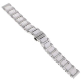 Stainless Steel Ceramic Links Watch Band Strap with Butterfly Buckle Clasp 1