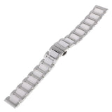 Stainless Steel Ceramic Links Watch Band Strap with Butterfly Buckle Clasp 1