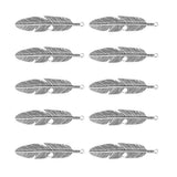 Maxbell 10 Pieces Vintage Metal Alloy Leaf Feathers Charms Pendant for Necklace Bag Keyring Findings Craft - Aladdin Shoppers