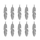 Maxbell 10 Pieces Vintage Metal Alloy Leaf Feathers Charms Pendant for Necklace Bag Keyring Findings Craft - Aladdin Shoppers