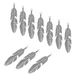 Maxbell 10 Pieces Vintage Metal Alloy Leaf Feathers Charms Pendant for Necklace Bag Keyring Findings Craft - Aladdin Shoppers