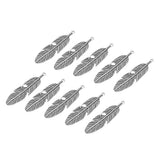 Maxbell 10 Pieces Vintage Metal Alloy Leaf Feathers Charms Pendant for Necklace Bag Keyring Findings Craft - Aladdin Shoppers