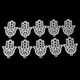 Maxbell 10 Pieces Alloy Hollow Palm Charms Pendant For Jewelry Making Accessories - Aladdin Shoppers