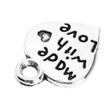 Maxbell 20 Pieces Pack Made with Love Carving Heart Charms Pendant Earring Bracelet Dangle Beads DIY Findings Accessories - Aladdin Shoppers