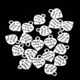 Maxbell 20 Pieces Pack Made with Love Carving Heart Charms Pendant Earring Bracelet Dangle Beads DIY Findings Accessories - Aladdin Shoppers