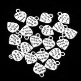 Maxbell 20 Pieces Pack Made with Love Carving Heart Charms Pendant Earring Bracelet Dangle Beads DIY Findings Accessories - Aladdin Shoppers