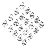 Maxbell 20 Pieces Pack Made with Love Carving Heart Charms Pendant Earring Bracelet Dangle Beads DIY Findings Accessories - Aladdin Shoppers