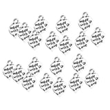 Maxbell 20 Pieces Pack Made with Love Carving Heart Charms Pendant Earring Bracelet Dangle Beads DIY Findings Accessories - Aladdin Shoppers