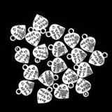 Maxbell 20 Pieces Pack Made with Love Carving Heart Charms Pendant Earring Bracelet Dangle Beads DIY Findings Accessories - Aladdin Shoppers