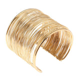 Maxbell Maxbell Rigid Memory Wire Metal Circle Split Coil Wire Cuff Bracelet Bangle Gold