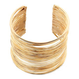 Maxbell Rigid Memory Wire Metal Circle Split Coil Wire Cuff Bracelet Bangle Gold - Aladdin Shoppers