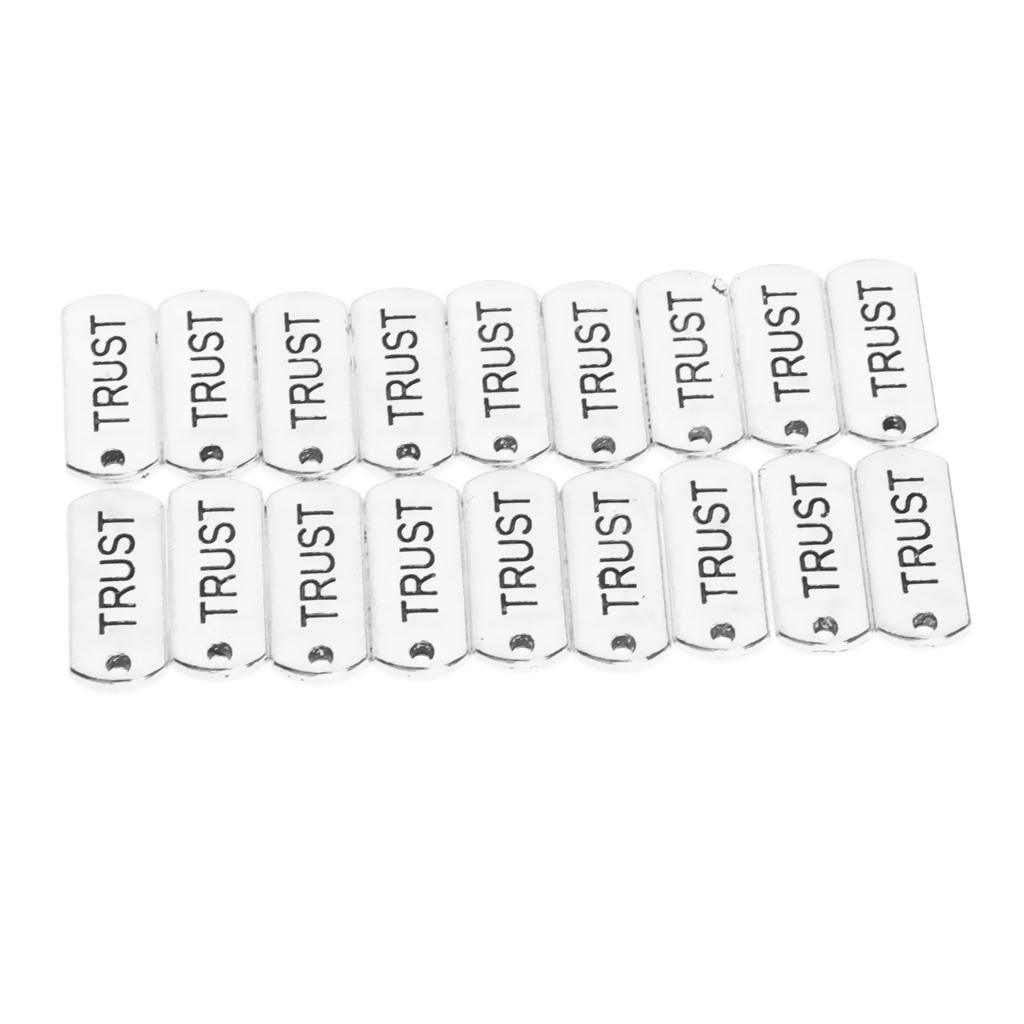 Maxbell Maxbell 20 Pieces Alloy "Trust" Charm Pendant For Jewelry Finding Making Accessories