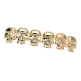 Maxbell Smooth Skull Teeth Hip hop Grills Halloween Costume Accessories Gold